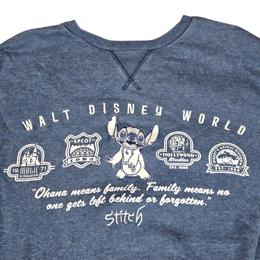 Disney Parks Lilo and Stitch Sweatshirt Shirt Mens XL Blue Walt Disney World
